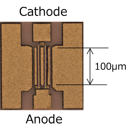 Figure 1: 2-inch GaN wafer processed in C-TEFs